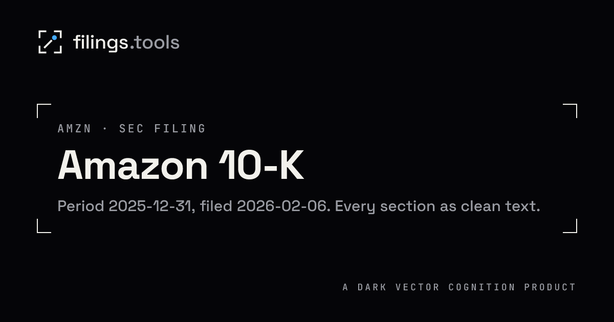 Amazon 2025 10-K Annual Report (AMZN) | filings.tools