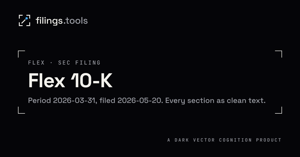 Flex 2026 10-K Annual Report (FLEX) | filings.tools