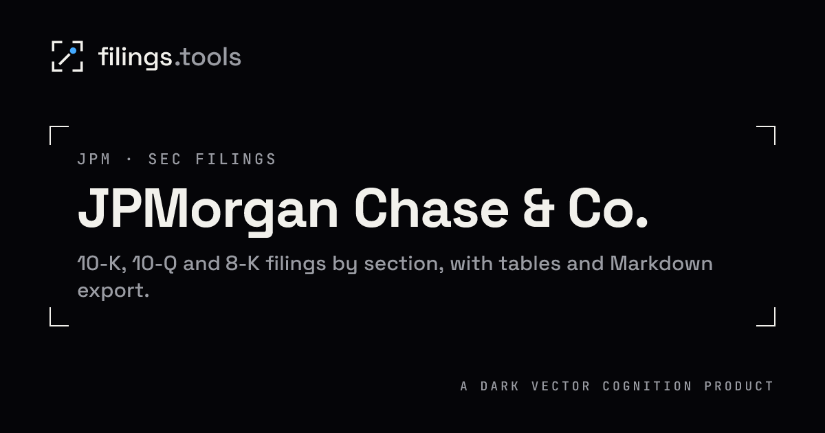 JPMorgan Chase & Co. (JPM) SEC filings | filings.tools