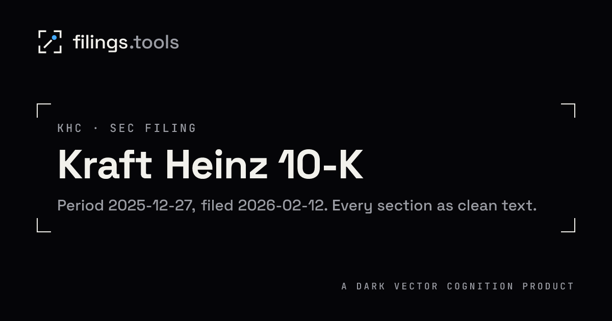 Kraft Heinz 2025 10-K Annual Report (KHC) | filings.tools