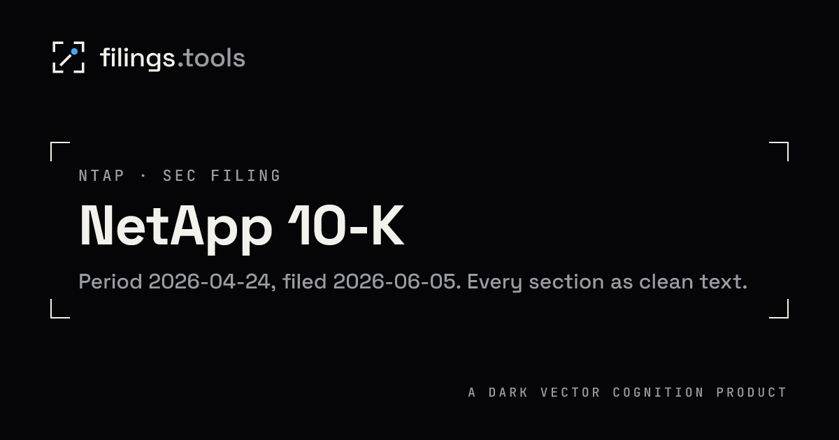 NetApp 2026 10-K Annual Report (NTAP) | filings.tools