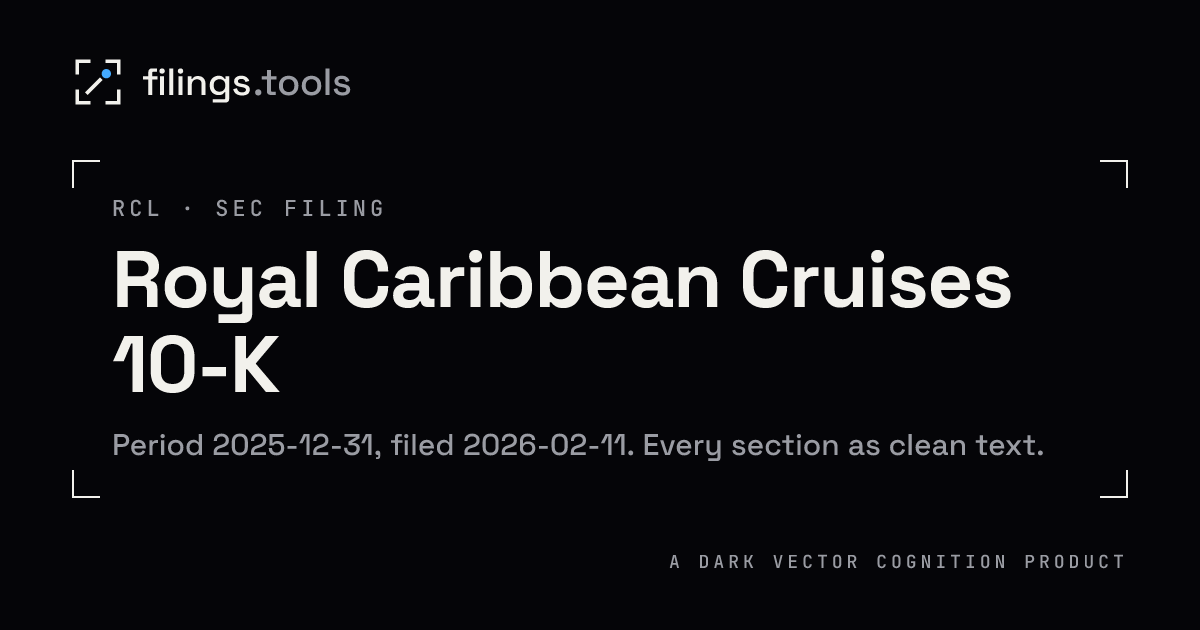 Royal Caribbean Cruises 2025 10-K Annual Report (RCL) | filings.tools